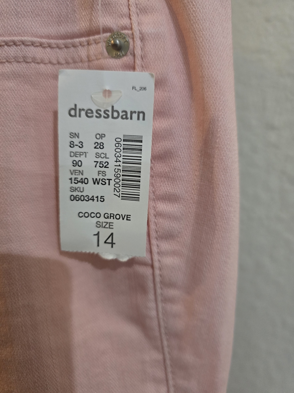 Women’s Pink Stretch Capri Jeans Size 14 New - Picture 3 of 7